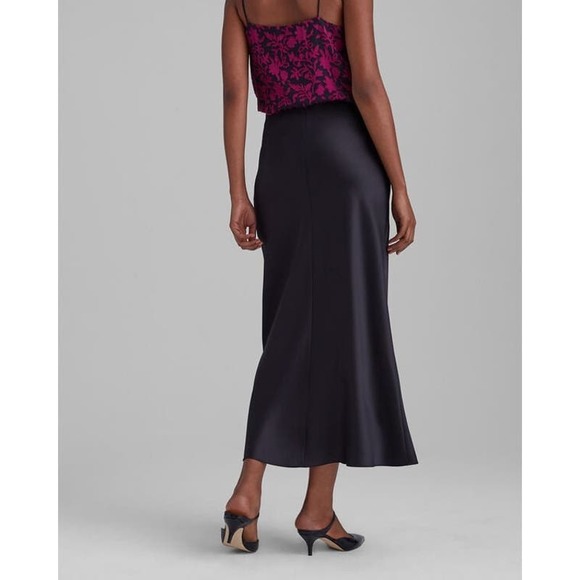 Club Monaco Trycia Black Bias Slip Midi Skirt Size 8 - Picture 3 of 9